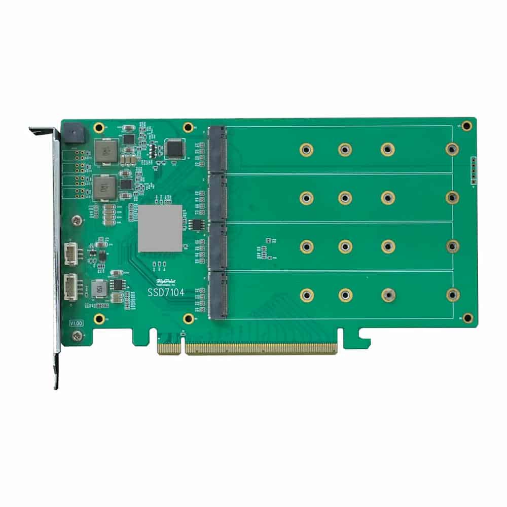 (image for) HighPoint Rocket 1104F M.2 NVMe HBA PCIe Gen3 Storage Solution Card